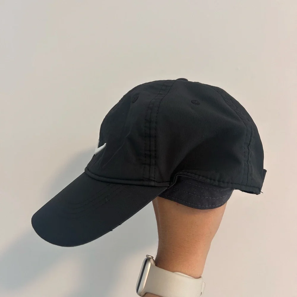 Nike Black Cap Hat with White Swoosh